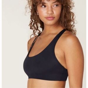 Andie Swim The Caledonia swim top Crossover Back Nwt Black Size XL bikini